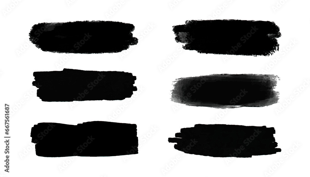 Poster brush strokes. vector paintbrush set. grunge design elements. grungy painted objects. vector illustr