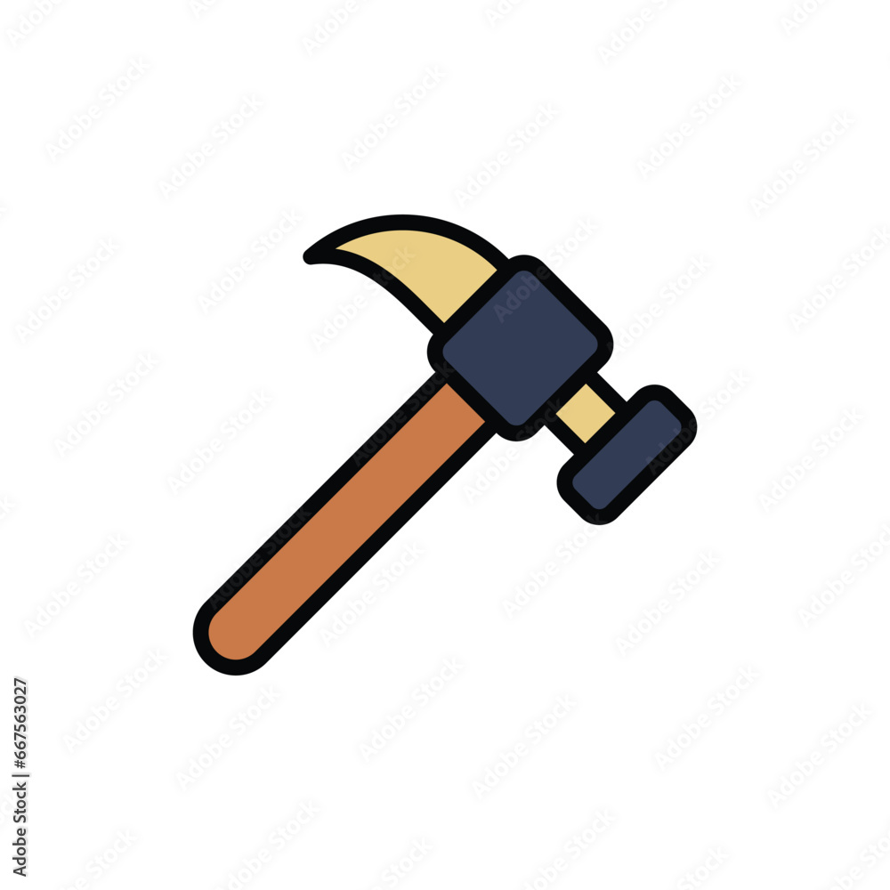 Sticker hammer icon isolate white background vector stock illustration