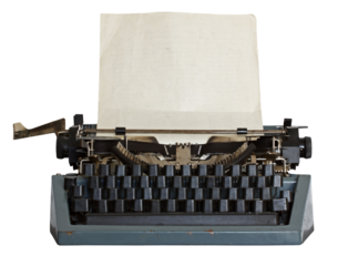 vintage typewriter with paper