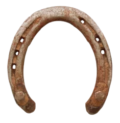 Fotobehang old rusty horseshoe isolated on transparent background, png clip art © vlntn