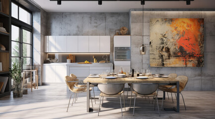 A kitchen decorated and arranged in a minimalist style