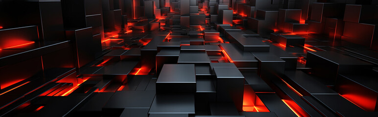 Abstract futuristic cubes shape background, 3d render illustration