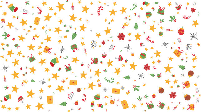 christmas pattern, Christmas pattern with white background, Christmas whit background, Santa, Christmas tree, confetti background