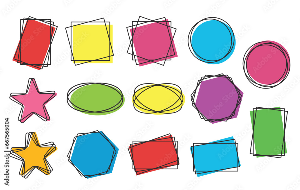 Poster color simple geometry line element vector illustration