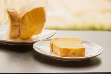 Sugar butter toast on a black table