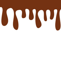 melted chocolate on a white background, vector illustration