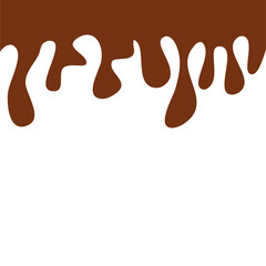 melted chocolate on a white background, vector illustration
