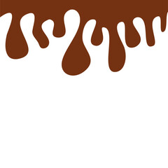 melted chocolate on a white background, vector illustration