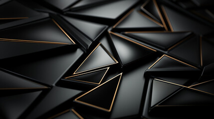 Black triangular abstract background, Grunge surface