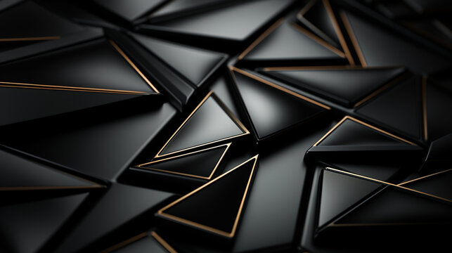 Black triangular abstract background, Grunge surface