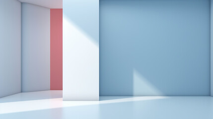 3d Abstract minimal with pink blue background with copy space. Showcase scene with pastel background. 