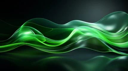 Outdoor-Kissen A green abstract wave background © alexkich