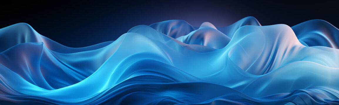 Abstract Smooth Blue Wave Gradient Background Design Template