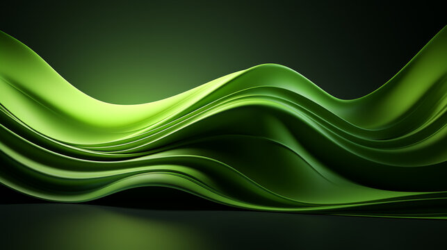 A green abstract wave background