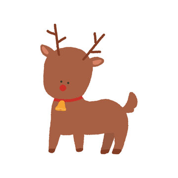 Hand drawn Christmas Reindeer full body