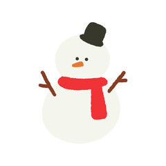 Hand drawn Cute Christmas snowman