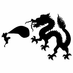 Dragon silhouette in Japanese anime