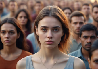 Obraz premium portrait of a woman in the crowd