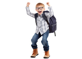 Happy schoolboy, cut out