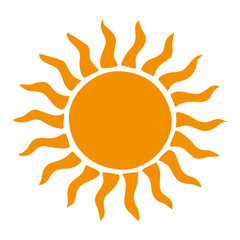 Sun icon hand drawn