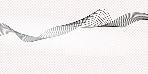 Technology abstract lines on white background. Undulate Grey Wave Swirl, frequency sound wave, twisted curve lines with blend effec