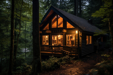 Cozy cabin in the woods