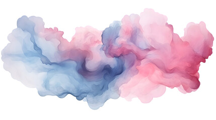 Fototapeta premium Watercolor pink cloud isolated on transparent background