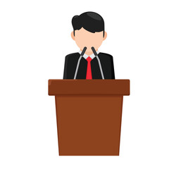 illustration of an official giving a speech, vector illustration in flat style