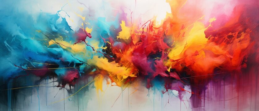 Canvas Artwork: Abstract Colorful Painting Background