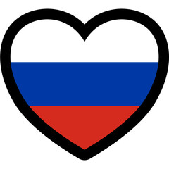russian flag heart shape russia