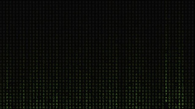 A background of green falling letters and numbers. Wallpaper for programmers and just fans of good old movies.