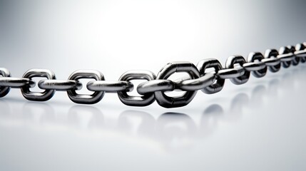 metal chain isolated on a clean white background, showcasing the strength and reliability of this essential tool