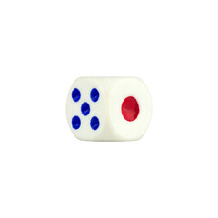 dice isolated from background, number 5 and 1