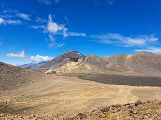 Majestic landscape of a barren desert with Brown Mountain visible in the background