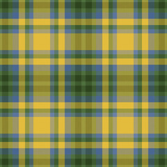 Plaid seamless pattern in green. Check fabric texture. Vector textile print.