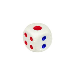 dice isolated from background, number 1, 4 and 2