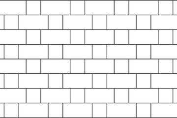 Rectangle and square tiles background. Brick wall pattern. Kitchen backsplash. Toilet, shower or bathroom decoration texture. Sidewalk layout. Vector outline illustration. - obrazy, fototapety, plakaty