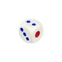 dice isolated from background, number 2, 3 and 1