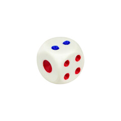 dice isolated from background, number 2, 1 and 4
