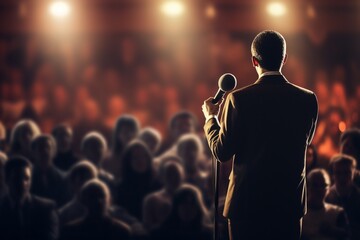 Speaker Addressing Audience on Stage