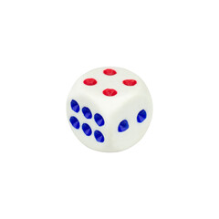 dice isolated from background, number 4, 6 and 2
