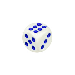 dice isolated from background, number 6, 5 and 3