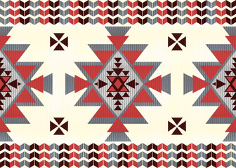 American ethnic native pattern.Traditional Navajo,Aztec,Apache,Southwest and Mexican style fabric pattern.Abstract vector motifs pattern.Design for fabric,clothing,blanket,carpet,woven,wrap,decoration