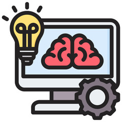 Machine Learning Outline Color Icon