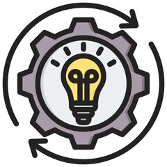 Intelligent Process Automation Outline Color Icon