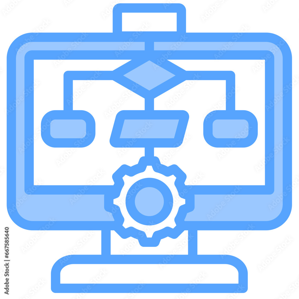 Poster Algorithm Blue Icon