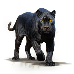 "Elegant Realistic Panther" , Medieval Fantasy RPG Illustration