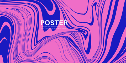 Abstract Stripe Wave on Background Pink Colors. Pattern Liquid Psychedelic Wavy for Banner, Poster, Cover, Card. Background Gradient of Memphis Seamless Lines. Vector Illustration