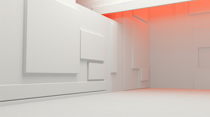 empty modern 3d white room with copy space