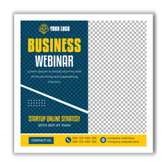 Business Webinar, business agency, digital marketing agency services social media post design template